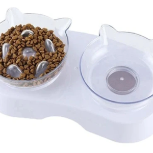 Comedero doble para gatos y perros
