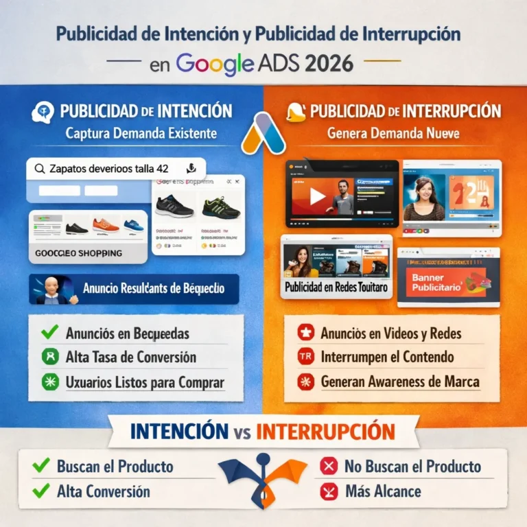 Publicidad de intención y publicidad de interrupción en Google Ads