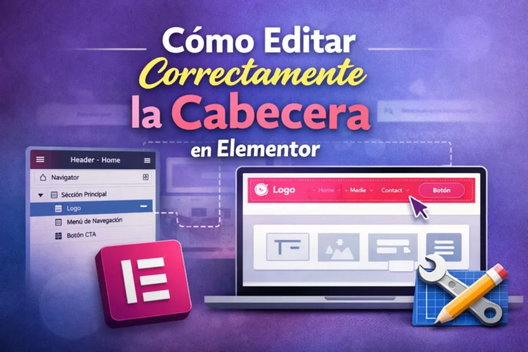 Cómo editar correctamente la cabecera en Elementor (sin perderte en el intento)