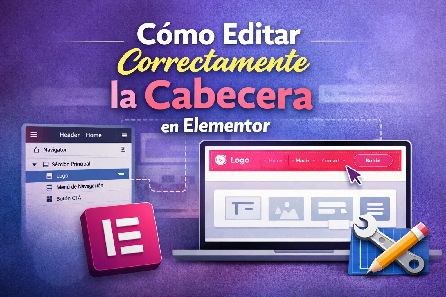 Cómo editar correctamente la cabecera en Elementor (sin perderte en el intento)