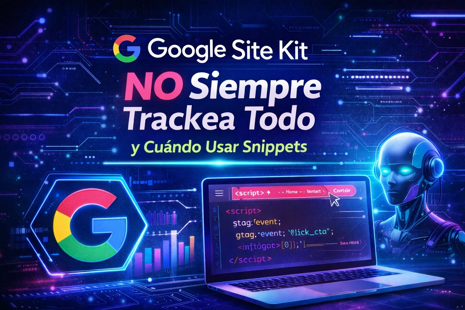 ¿Por qué Google Site Kit no siempre permite trackear todo en WordPress y cuándo conviene usar snippets manuales?
